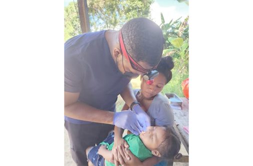 Children were among the beneficiaries of the GDF’s recent dental outreach in the New River Triangle (GDF photos)