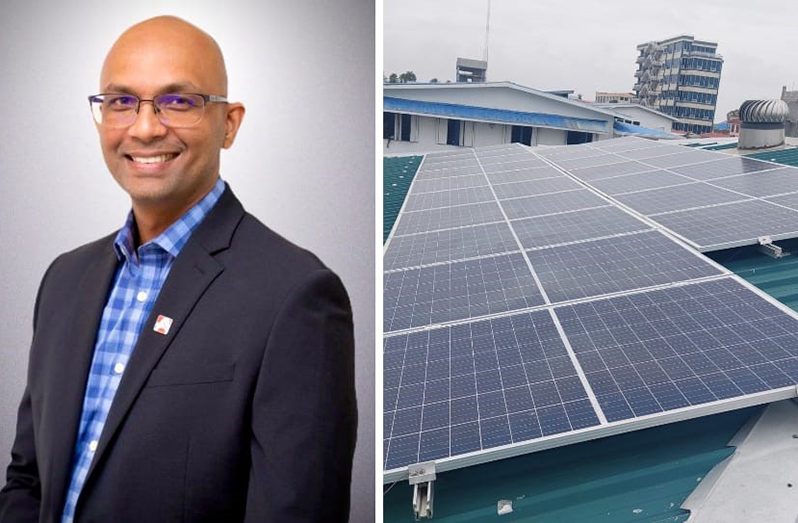Dr. Vishnu Doerga, Chairman of ACI/ActionCOACH Guyana, has reduced energy consumption and electricity costs by retrofitting ACI headquarters with a solar photovoltaic (PV) system and implementing electric vehicles (EVs) for operations