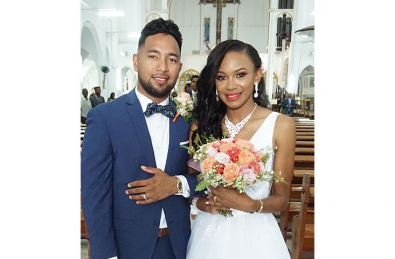 NATIONAL cyclist Geron Williams has landed himself another victory, this time tying the knot with his longtime sweetheart Alicia Atwell. The Williams were married yesterday afternoon at the Cathedral of the Immaculate Conception on Brickdam. Chronicle Sport wishes the newlyweds a happy and successful marriage and the best of luck! (Carl Croker photo)