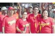 Attorney-General and Legal Affairs Minister Anil Nandlall, SC, with supporters at the Good Hope public meeting held on Wednesday