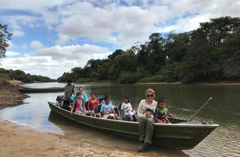 The new boat provided to facilitate practical learning for the Yupukari Wildlife Club. (Samuel Maughn)