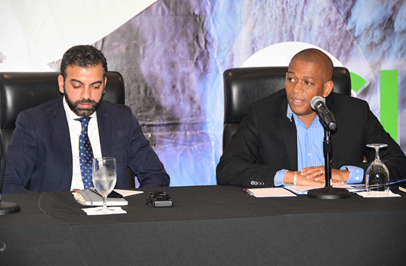 CEO of Valiant Guyana, Shariq AbdulHai and Energy Department Head, Dr. Mark Bynoe