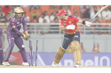 Glenn Maxwell was bamboozled by Varun Chakravarthy•Associated Press