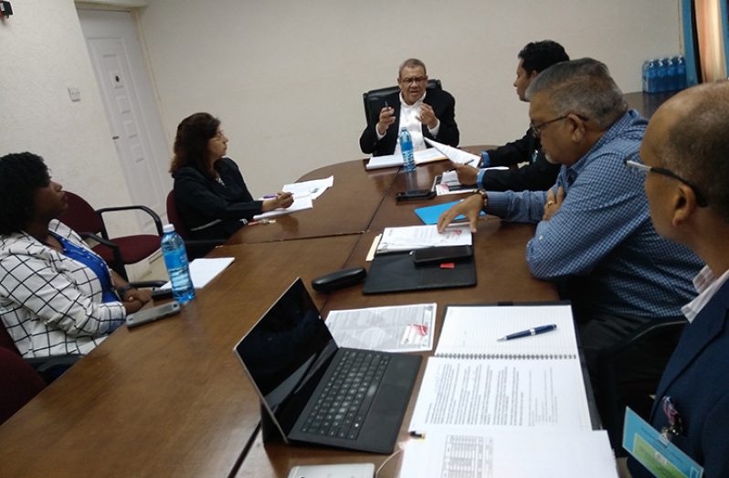 GRA Commissioner-General Godfrey Statia (centre) during his meeting Thursday with members of the GMSA