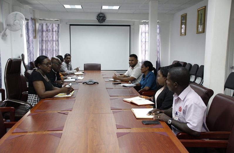 GNBS officials meeting with Education Minister, Nicolette Henry, and other education officials