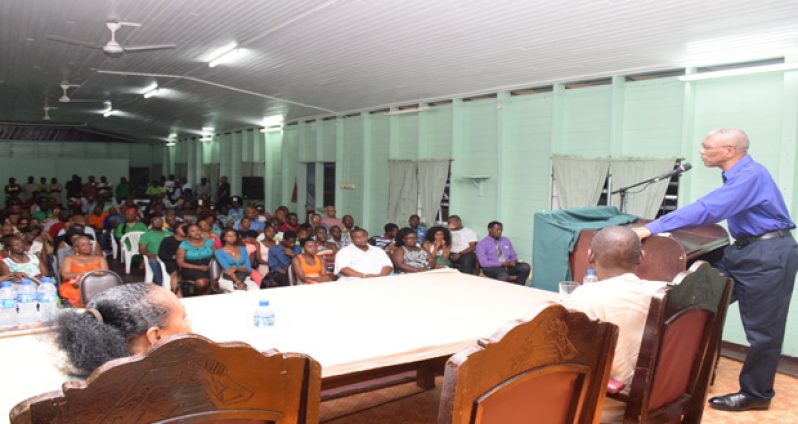 President David Granger as he interacted with ex-GNS members at their reunion event at the Carifesta Sports Complex