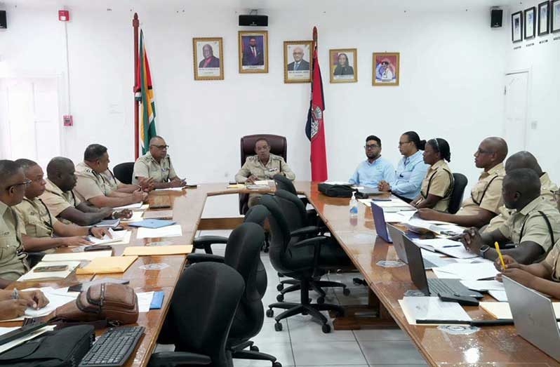 Representatives of the EPA met with Commissioner of Police Clifton Hicken and senior members of the Guyana Police Force, on Monday, at the Commissioner’s Conference Room, Eve Leary, Georgetown