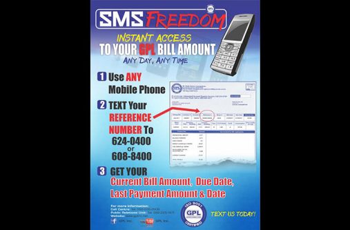 A GPL flyer provides information on how to use “SMS Freedom”