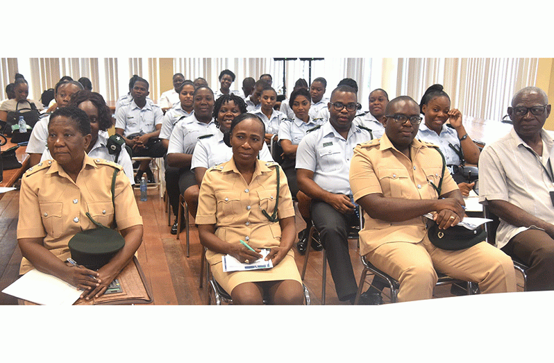 Ranks of the GPS as the prison head gave remarks during the quarterly muster and general inspection of officers at the prison headquarters