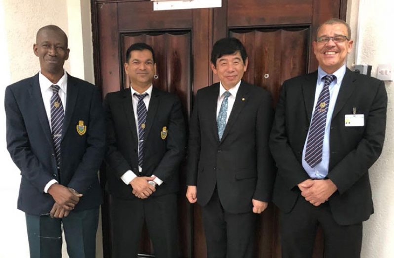 WCO Secretary-General, Ambassador Kunio Mikuriya, second from right, with GRA’s Commissioner-General Godfrey Statia, at right, and other officials