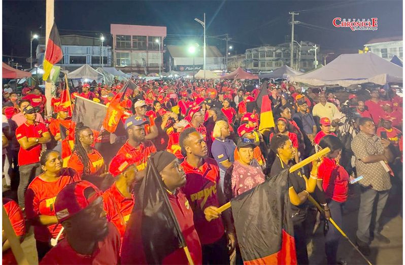 The PPP/C attracted a massive crowd at the Stabroek Market Square on Friday evening