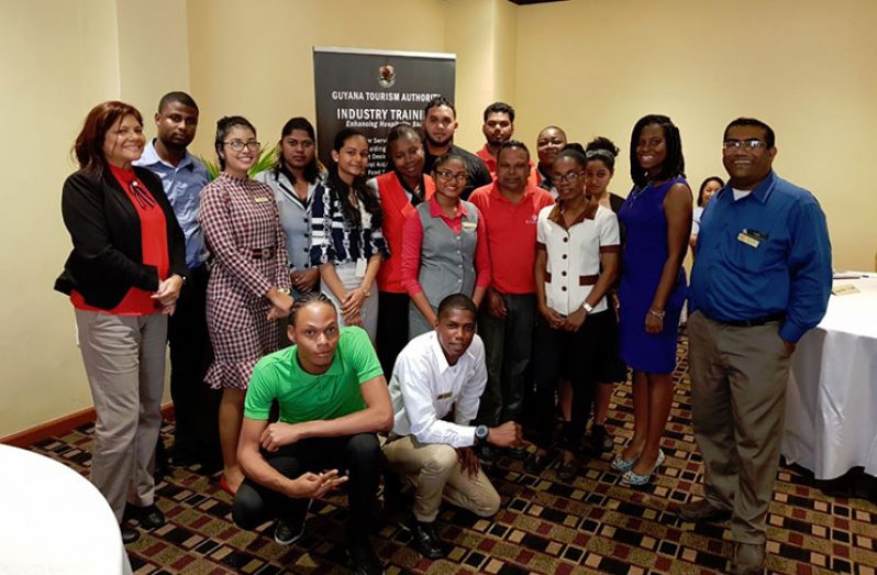 Participants of the customer service training conducted by the Guyana Tourism Authority, at the Ramada Princess Hotel