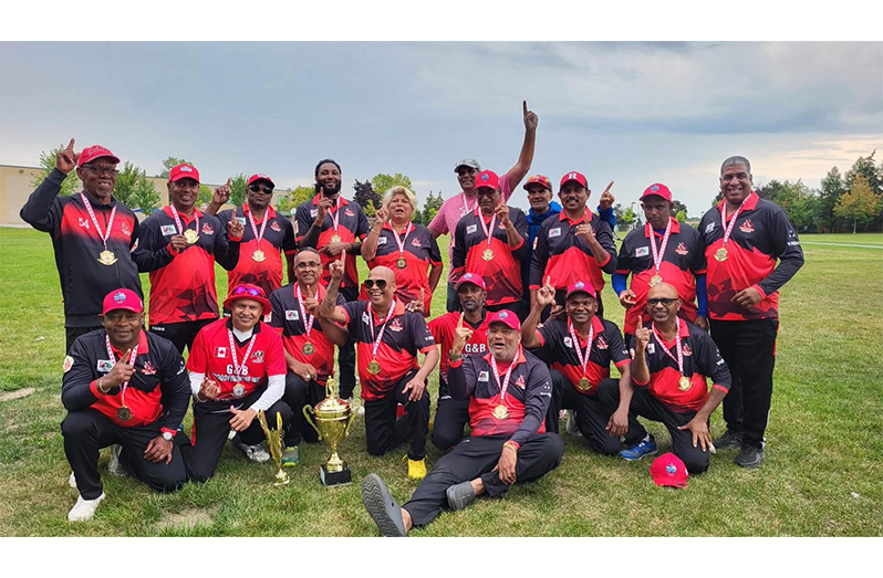 The victorious GTA Storm players and officials pose with their winnings