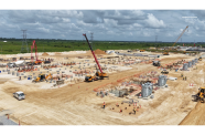 Works ongoing at the Gas-to-Energy project site at Wales, West Bank Demerara