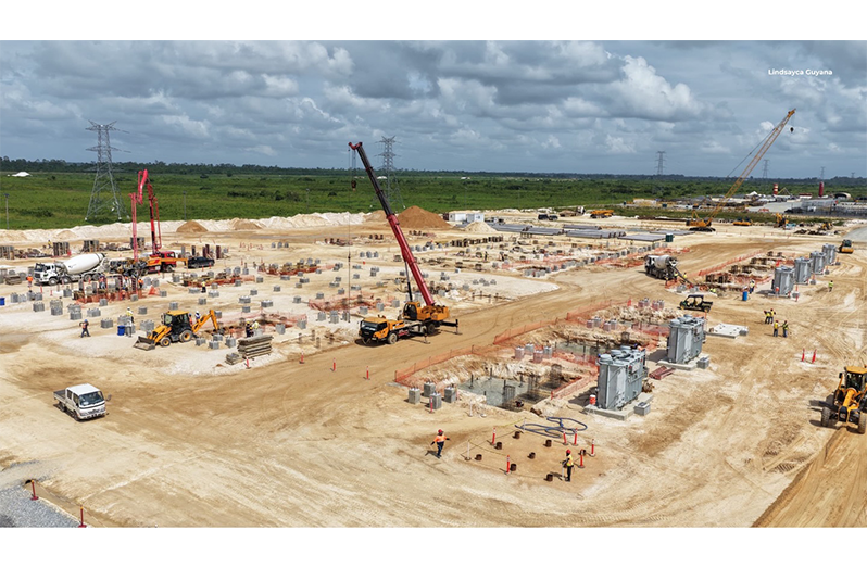 Works ongoing at the Gas-to-Energy project site at Wales, West Bank Demerara