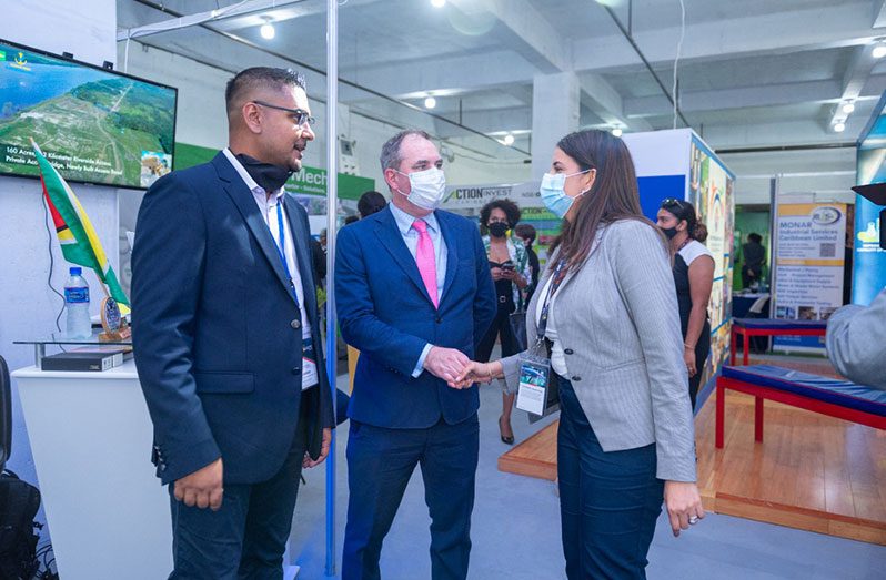 CEO of GTT, Damian Blackburn, interacts with persons at the recent Guyana Energy Conference