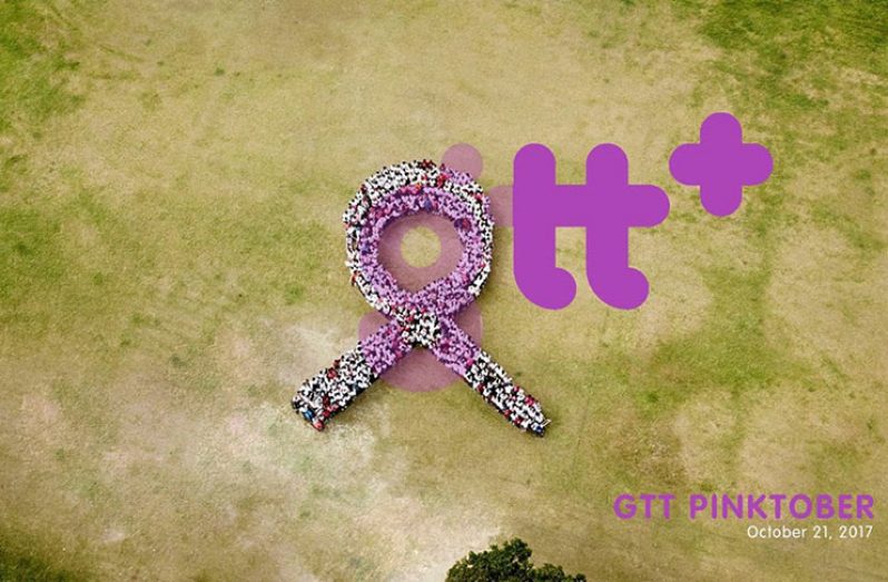 Together we can make a difference! A drone photo captures the ‘Human Ribbon’ made by the masses that turned up to participate in GTT’s ‘Pinktober’ 10K/5K Run/Walk