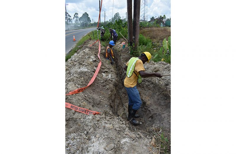 GTT team working on a vandalised cable