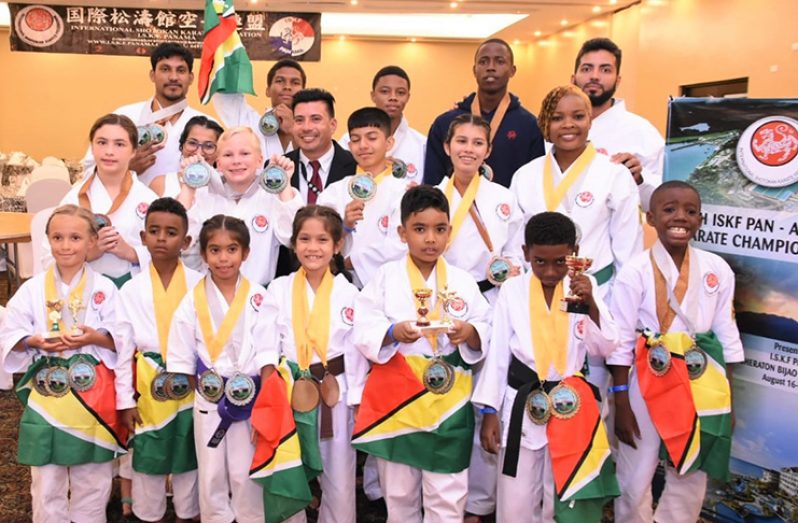 The successful ISKF Guyana Karate team upon return from the 13th ISKF Pan American Karate Championship in Panama