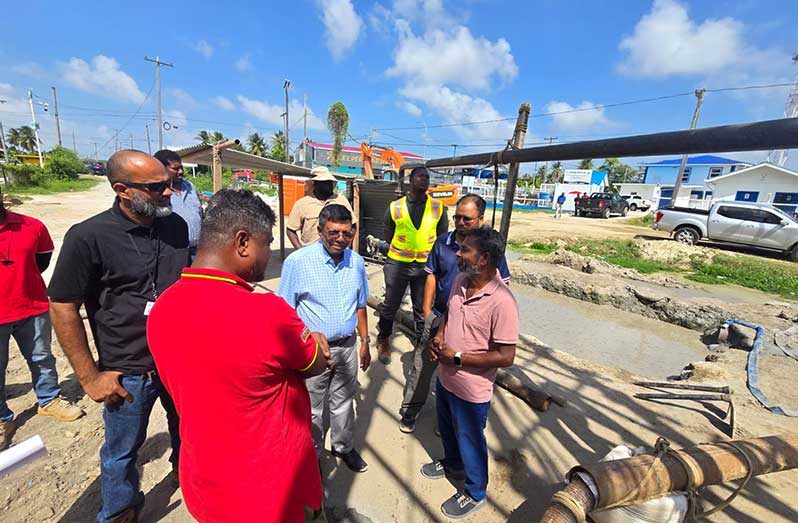 Over the weekend, Chief Executive Officer (CEO), Shaik Baksh, along with members of the technical team, visited the well site at Melanie Damishana on the East Coast of Demerara (ECD), where drilling is underway to supplement the intake at the new Bachelor’s Adventure Water Treatment Plant