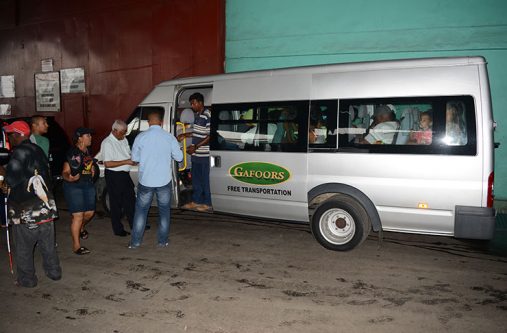 City businessman, Mr Sattaur Gafoor ensuring persons from homes for the elderly and others return via transportation