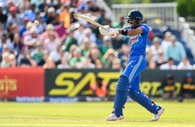 Ruturaj Gaikwad scored his second T20I half-century  •  Sportsfile via Getty Images