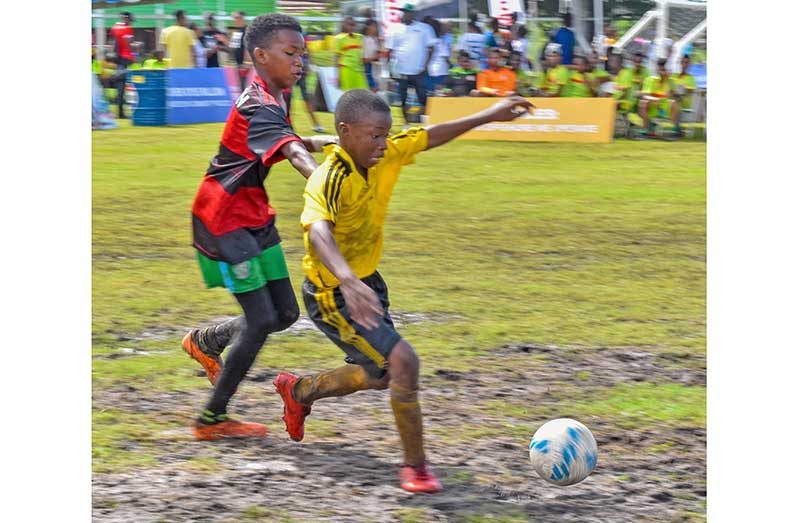 Quarter-final action in the Exxonm obil U14 schools Football tournament is on today