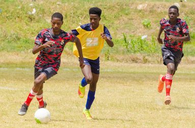 Part of the action in the Milo schools football tournament