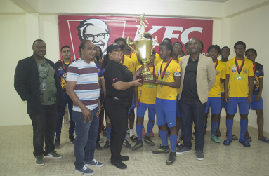 The winning Shiva Boys’ College team out of Trinidad and Tobago.
