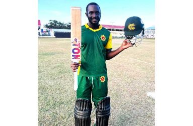 Man-of-the-Match Garfield Benjamen made a ton yesterday in a losing effort at the Police ground