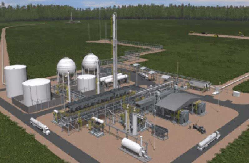 Guyana has big plans to convert the natural gas being extracted by ExxonMobil into energy as part of the landmark gas-to-energy project, which includes the construction of a natural gas plant, as seen in this preliminary artist impression (Photo source: EEPGL)