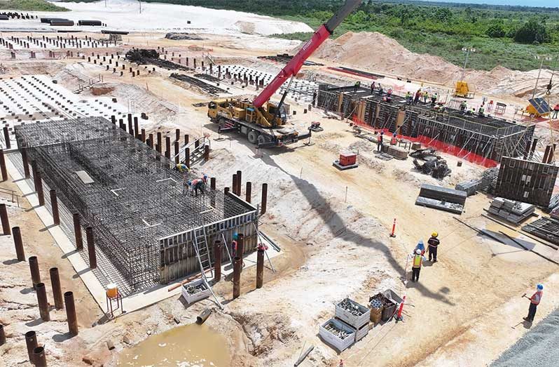 Works ongoing at the Gas-to-Energy project site at Wales, West Bank Demerara