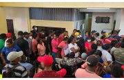 A section of the gathering at Regional Housing Office in New Amsterdam, Region Six