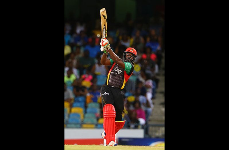 St. Kitts & Nevis  Patriots captain Chris Gayle was named player of the match for his unbeaten 54