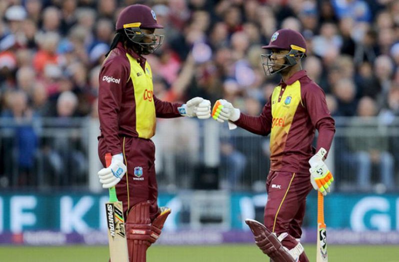 Gayle and Evin Lewis added 77 together. (Getty Images)
