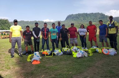 The recipients take a photo-op with the gear received from M-FAP