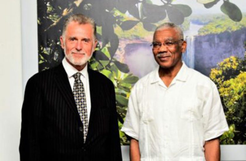 President David Granger and German Ambassador to Guyana, Dr. Lutz Hermann Gorgens