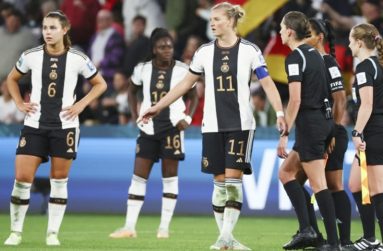 Two-time champions Germany have crashed out of the Women’s World Cup after drawing 1-1 with South Korea in their final Group H match in Brisbane