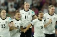 Germany celebrate their win against France