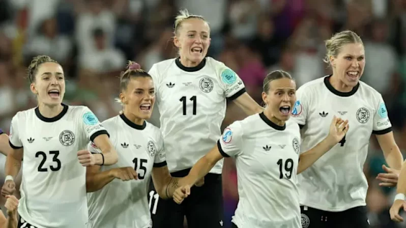 Germany celebrate their win against France