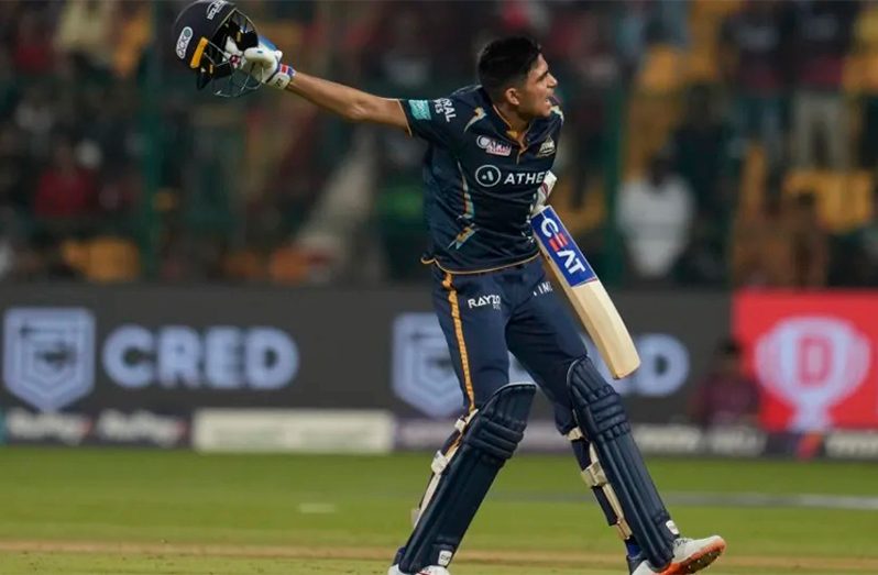 Shubman Gill brought up the win and his back-to-back IPL tons with a six  •  Associated Press