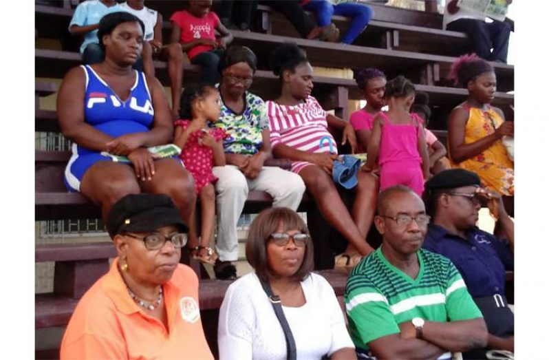 Some of the residents who gathered for the community meeting