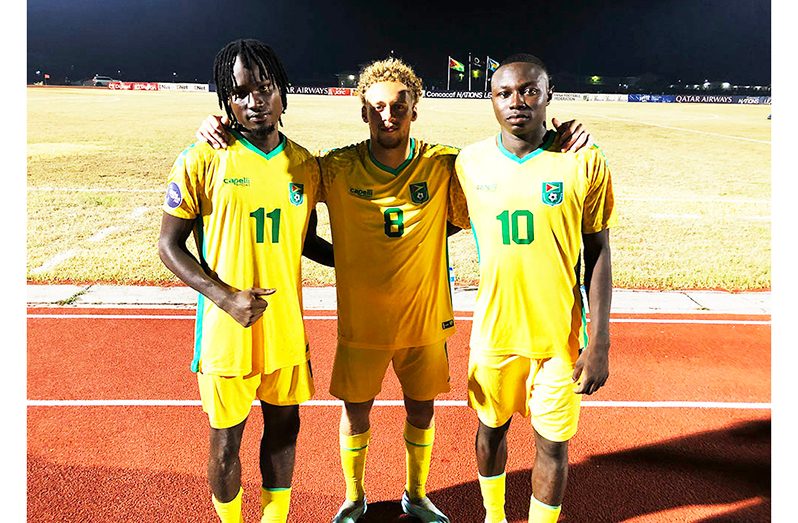 Kelsey Benjamin (11) and Omari Glasgow (10) were pivotal in Guyana's win yesterday against Puerto Rico (file photo)
