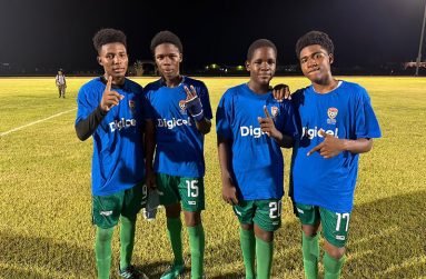 Westminster Goal Scorers: (From left)Samuel McAllister (2), Tyrese Johnson, Harold Haynes & Khy Austin all found the back of the net.Photo saved: Goal Scorers