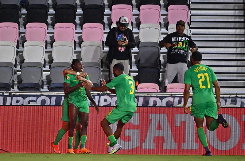 Omari Glasgow gave Guyana the early lead against Grenada