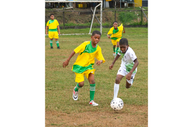 Belladrum Primary Goal Scorer Dextroy Thomas going for goal