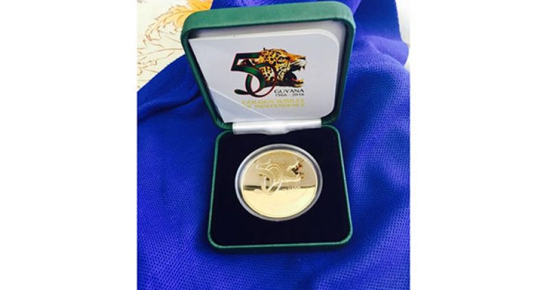 A sample of the gold coin gifted to winners of the Jubilee promotion
