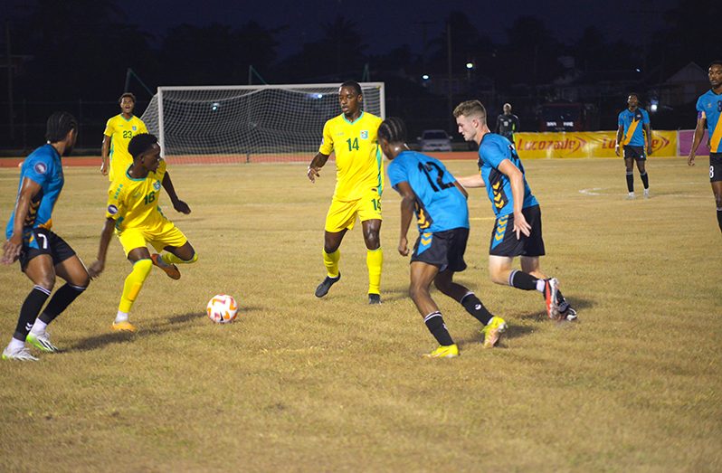 Action between Guyana & Bahamas on September 12 at the National Training Centre.