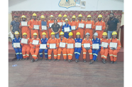 The 23 electrical installation graduates and officials