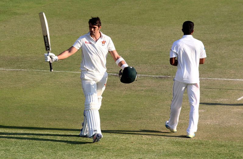 Graeme Cremer recorded a maiden Test century AGAINST Sri Lanka in Harare on the  3rd day.